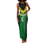 Comoros Tank Maxi Dress - National Colors Green Yellow Black Crescent Moon and Stars Emblem