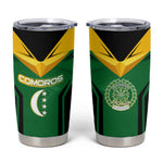 Comoros Tumbler Cup - National Colors Green Yellow Black Crescent Moon and Stars Emblem