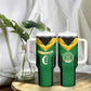 Comoros Tumbler With Handle - National Colors Green Yellow Black Crescent Moon and Stars Emblem