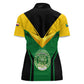 Comoros Women Polo Shirt - National Colors Green Yellow Black Crescent Moon and Stars Emblem