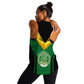 Comoros Women Racerback Tank - National Colors Green Yellow Black Crescent Moon and Stars Emblem