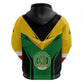 Comoros Zip Hoodie - National Colors Green Yellow Black Crescent Moon and Stars Emblem