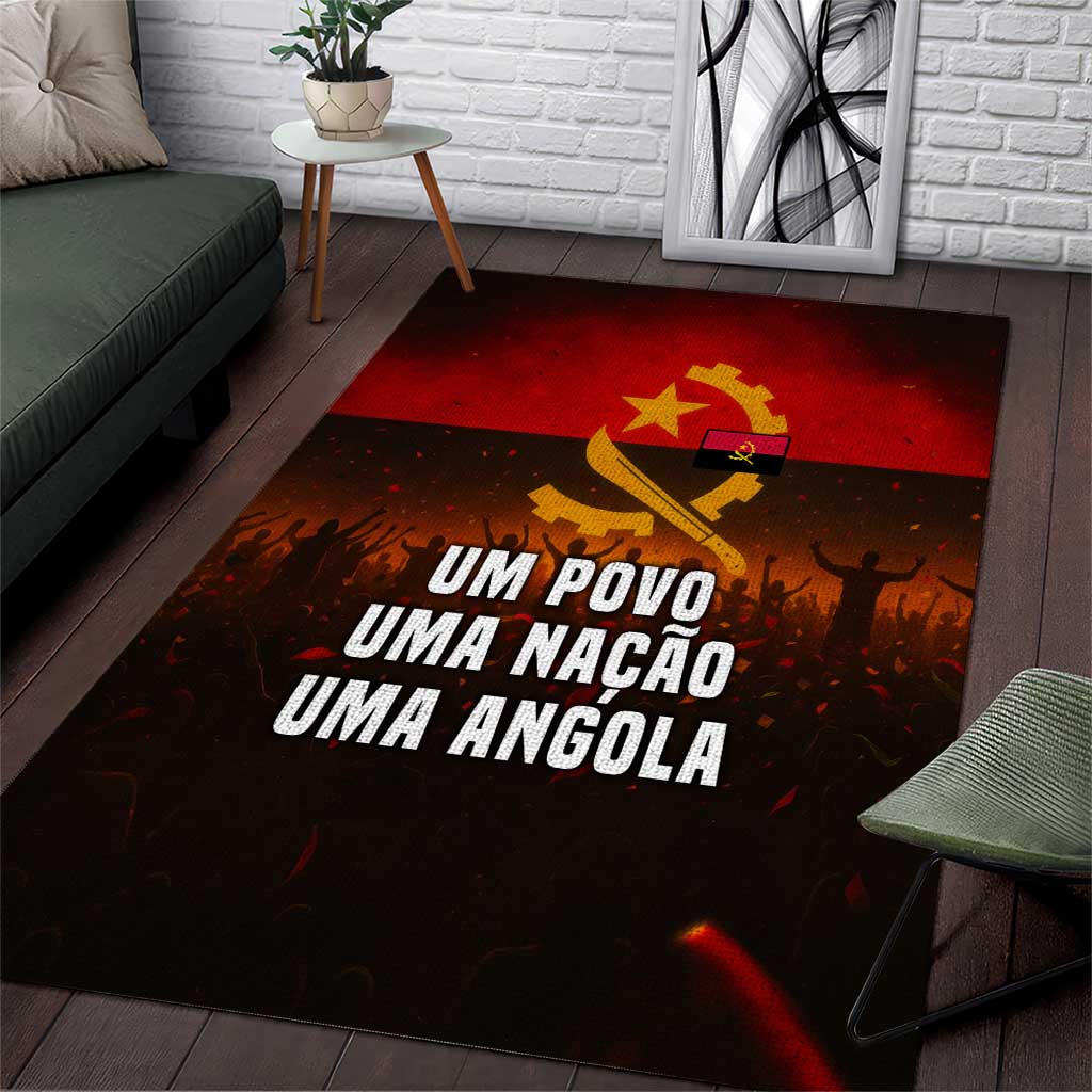 Real Aangola Rug Angola Area Rug Red Black Yellow Grunge by African Pride