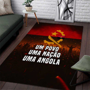 Angola Area Rug Red Black Yellow Grunge - African Pride