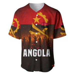 Angola Baseball Jersey Red Black Yellow Grunge - African Pride