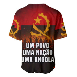 Angola Baseball Jersey Red Black Yellow Grunge - African Pride