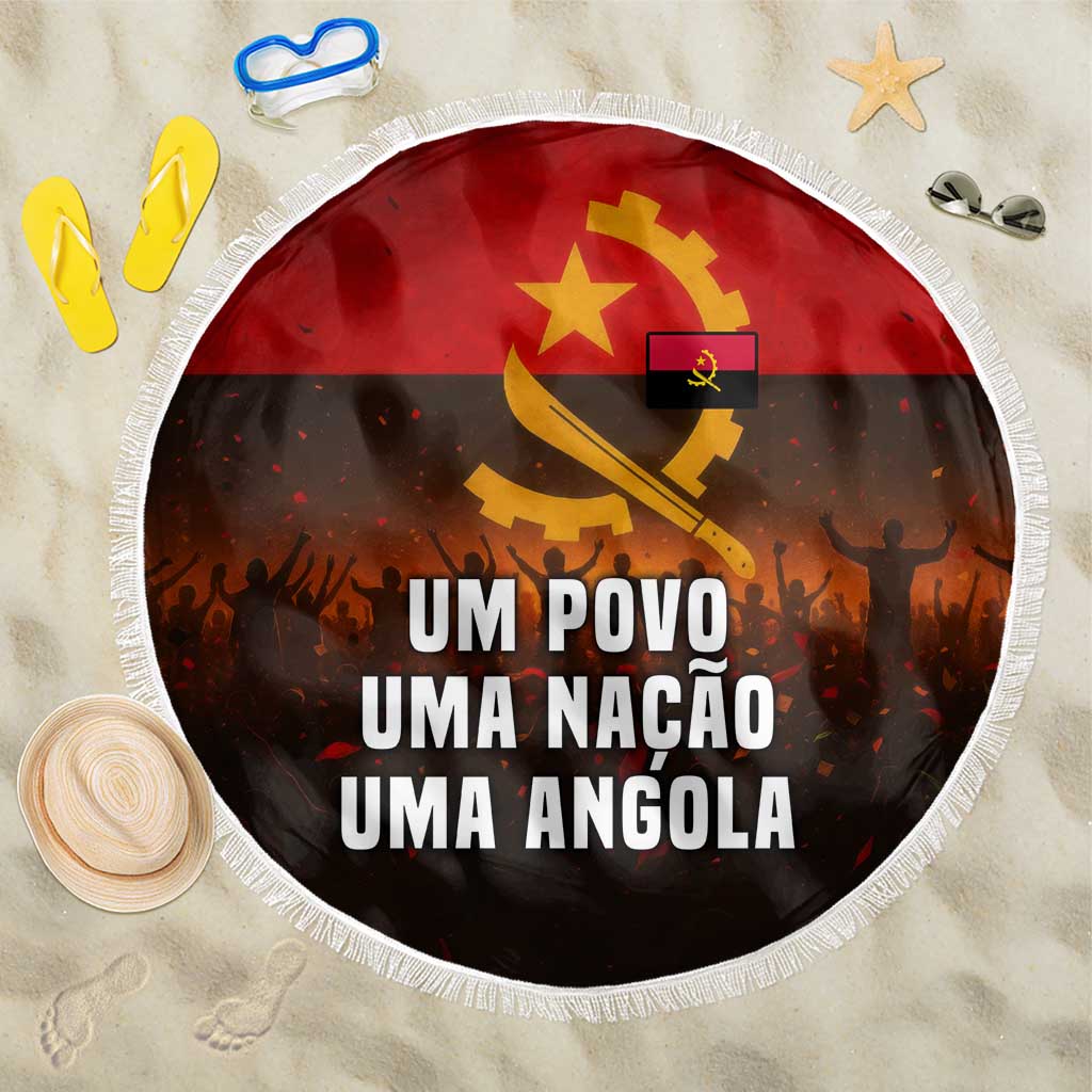 Angola Beach Blanket Red Black Yellow Grunge - African Pride
