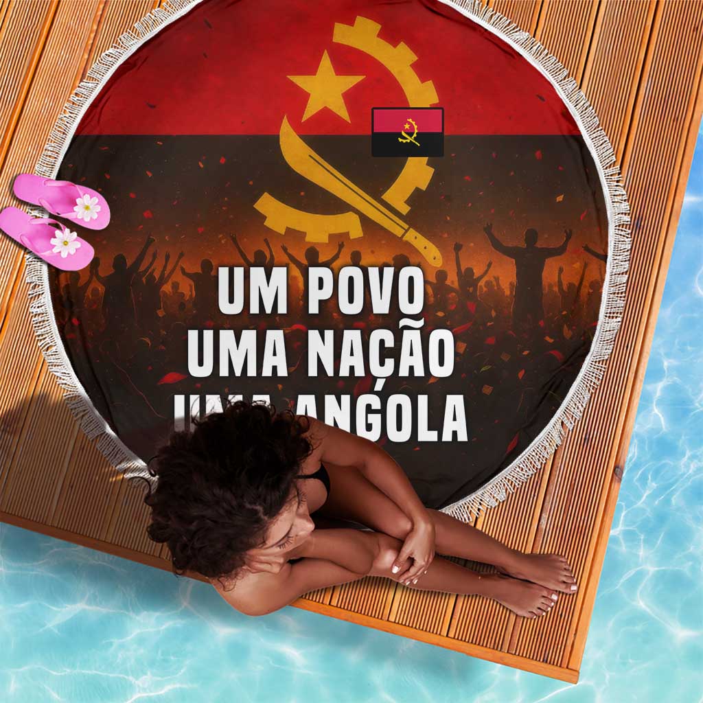 Angola Beach Blanket Red Black Yellow Grunge - African Pride
