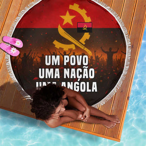 Angola Beach Blanket Red Black Yellow Grunge - African Pride