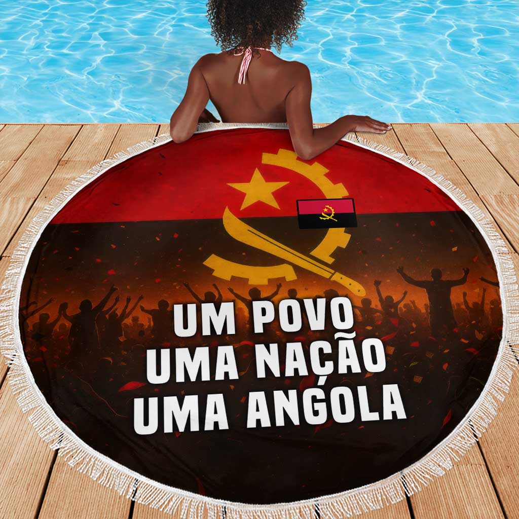 Angola Beach Blanket Red Black Yellow Grunge - African Pride