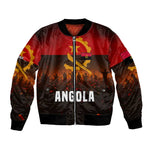 Angola Bomber Jacket Red Black Yellow Grunge - African Pride