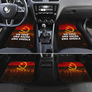 Angola Car Mats Red Black Yellow Grunge - African Pride