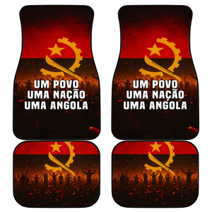 Angola Car Mats Red Black Yellow Grunge - African Pride