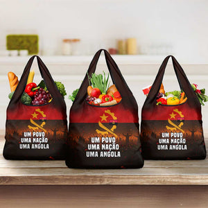 Angola Grocery Bag Red Black Yellow Grunge - African Pride