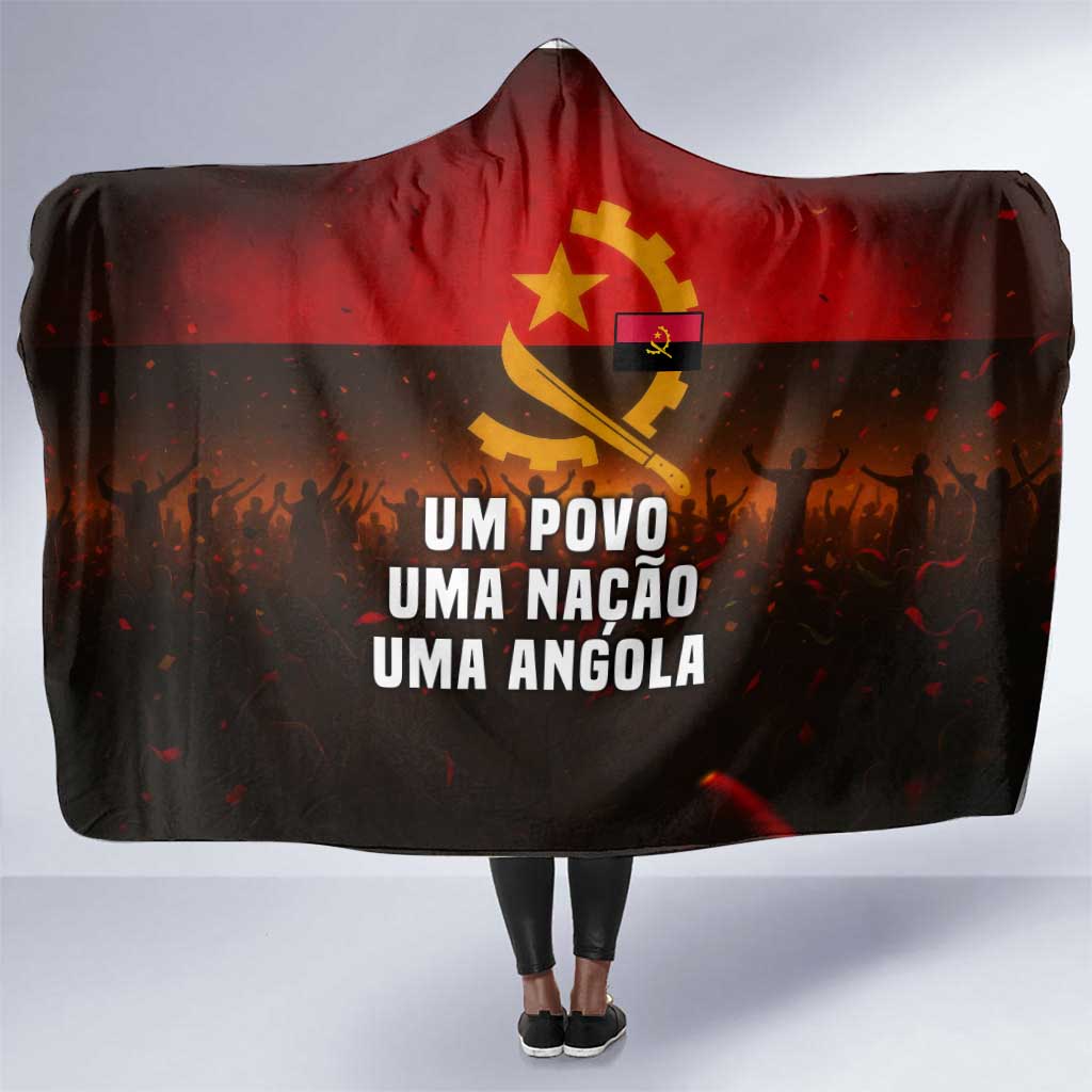 Angola Hooded Blanket Red Black Yellow Grunge - African Pride