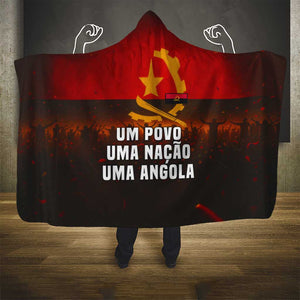 Angola Hooded Blanket Red Black Yellow Grunge - African Pride