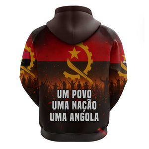 Angola Hoodie Red Black Yellow Grunge - African Pride