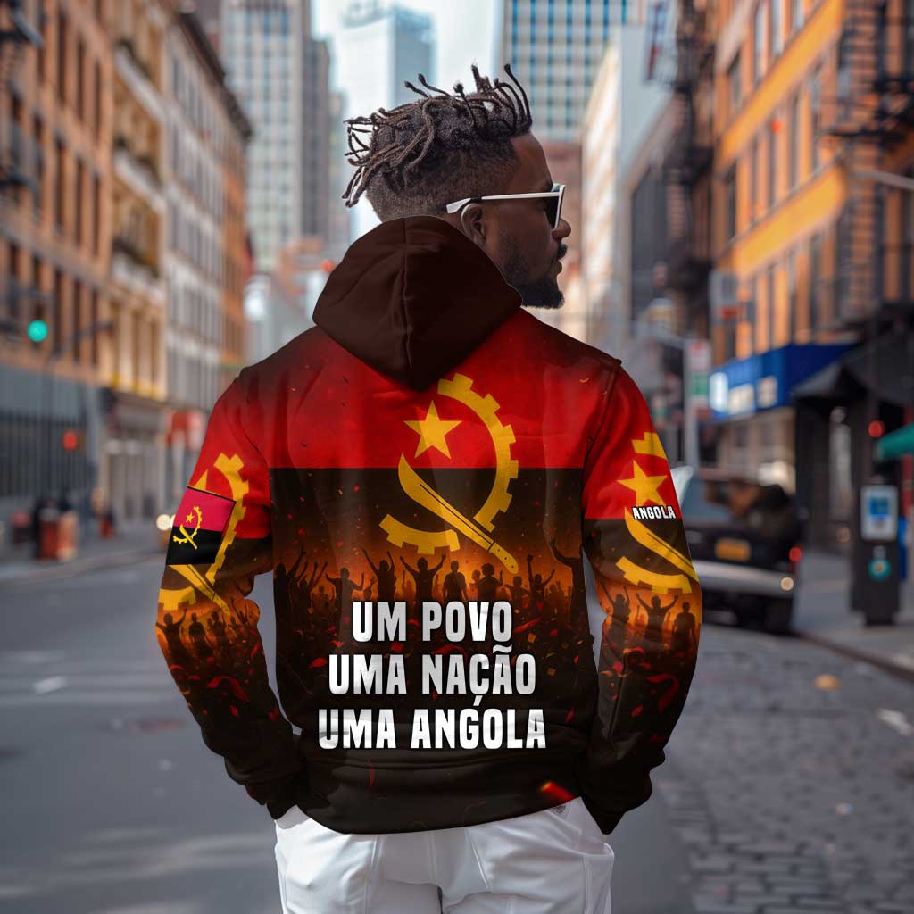 Angola Hoodie Red Black Yellow Grunge - African Pride