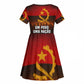 Angola Kid Short Sleeve Dress Red Black Yellow Grunge - African Pride