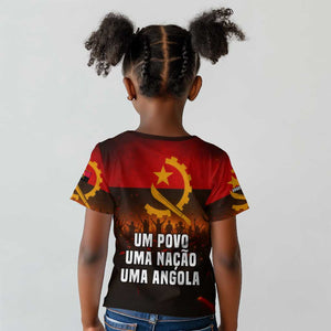 Angola Kid T shirt Red Black Yellow Grunge - African Pride