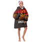 Angola Kid Wearable Blanket Hoodie Red Black Yellow Grunge - African Pride
