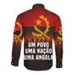 Angola Long Sleeve Button Shirt Red Black Yellow Grunge - African Pride