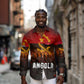 Angola Long Sleeve Button Shirt Red Black Yellow Grunge - African Pride