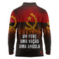 Angola Long Sleeve Polo Shirt Red Black Yellow Grunge - African Pride