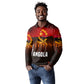 Angola Long Sleeve Polo Shirt Red Black Yellow Grunge - African Pride