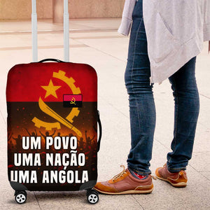 Angola Luggage Cover Red Black Yellow Grunge - African Pride