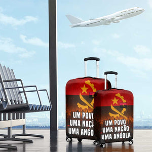 Angola Luggage Cover Red Black Yellow Grunge - African Pride