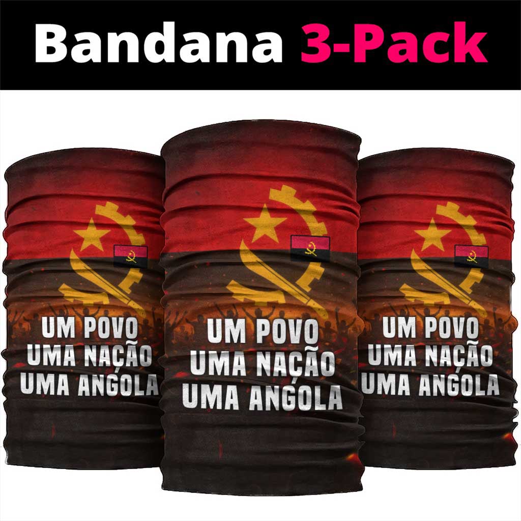 Angola Neck Gaiter Red Black Yellow Grunge - African Pride