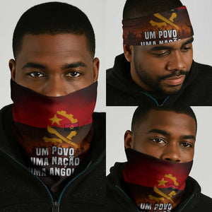 Angola Neck Gaiter Red Black Yellow Grunge - African Pride
