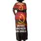 Angola Off Shoulder Maxi Dress Red Black Yellow Grunge - African Pride