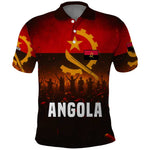 Angola Polo Shirt Red Black Yellow Grunge - African Pride