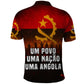 Angola Polo Shirt Red Black Yellow Grunge - African Pride