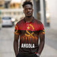 Angola Polo Shirt Red Black Yellow Grunge - African Pride