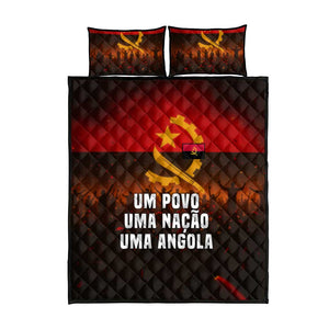 Angola Quilt Bed Set Red Black Yellow Grunge - African Pride
