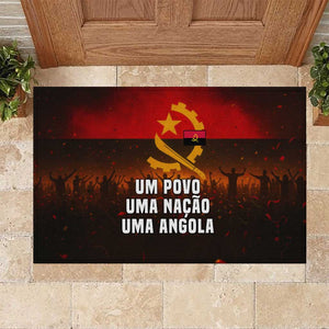 Angola Rubber Doormat Red Black Yellow Grunge - African Pride