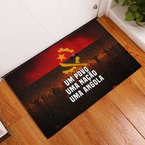 Angola Rubber Doormat Red Black Yellow Grunge - African Pride