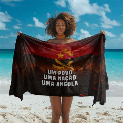 Angola Sarong Red Black Yellow Grunge - African Pride