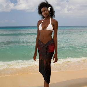 Angola Sarong Red Black Yellow Grunge - African Pride