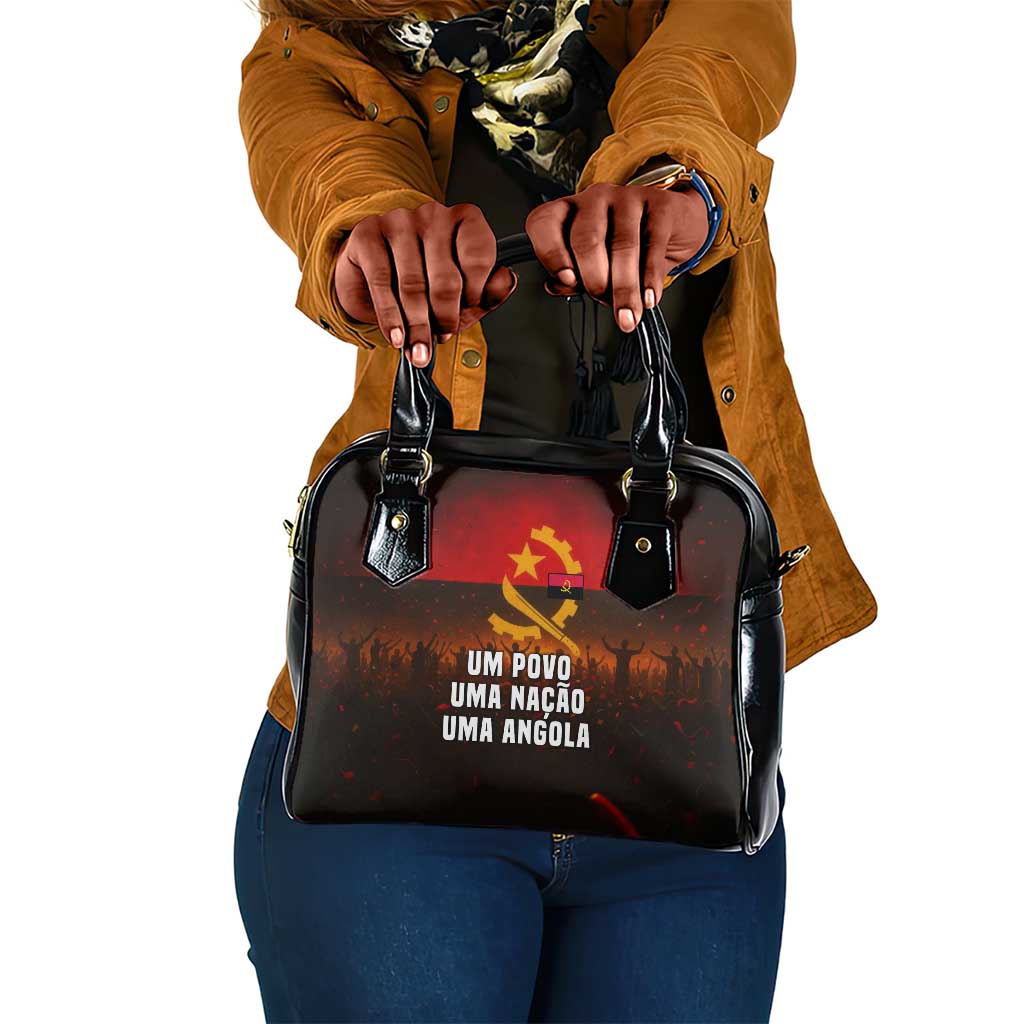 Angola Shoulder Handbag Red Black Yellow Grunge - African Pride