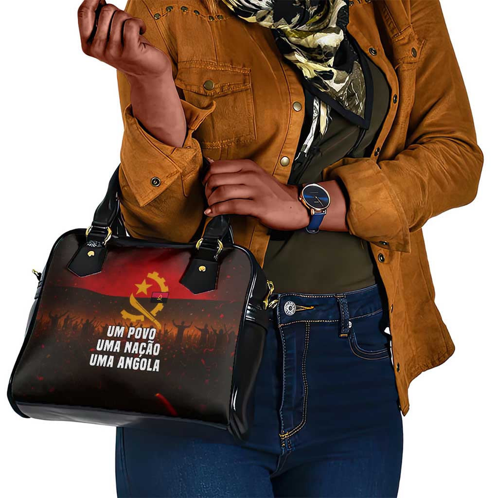 Angola Shoulder Handbag Red Black Yellow Grunge - African Pride