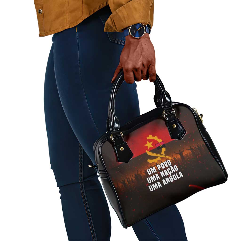 Angola Shoulder Handbag Red Black Yellow Grunge - African Pride