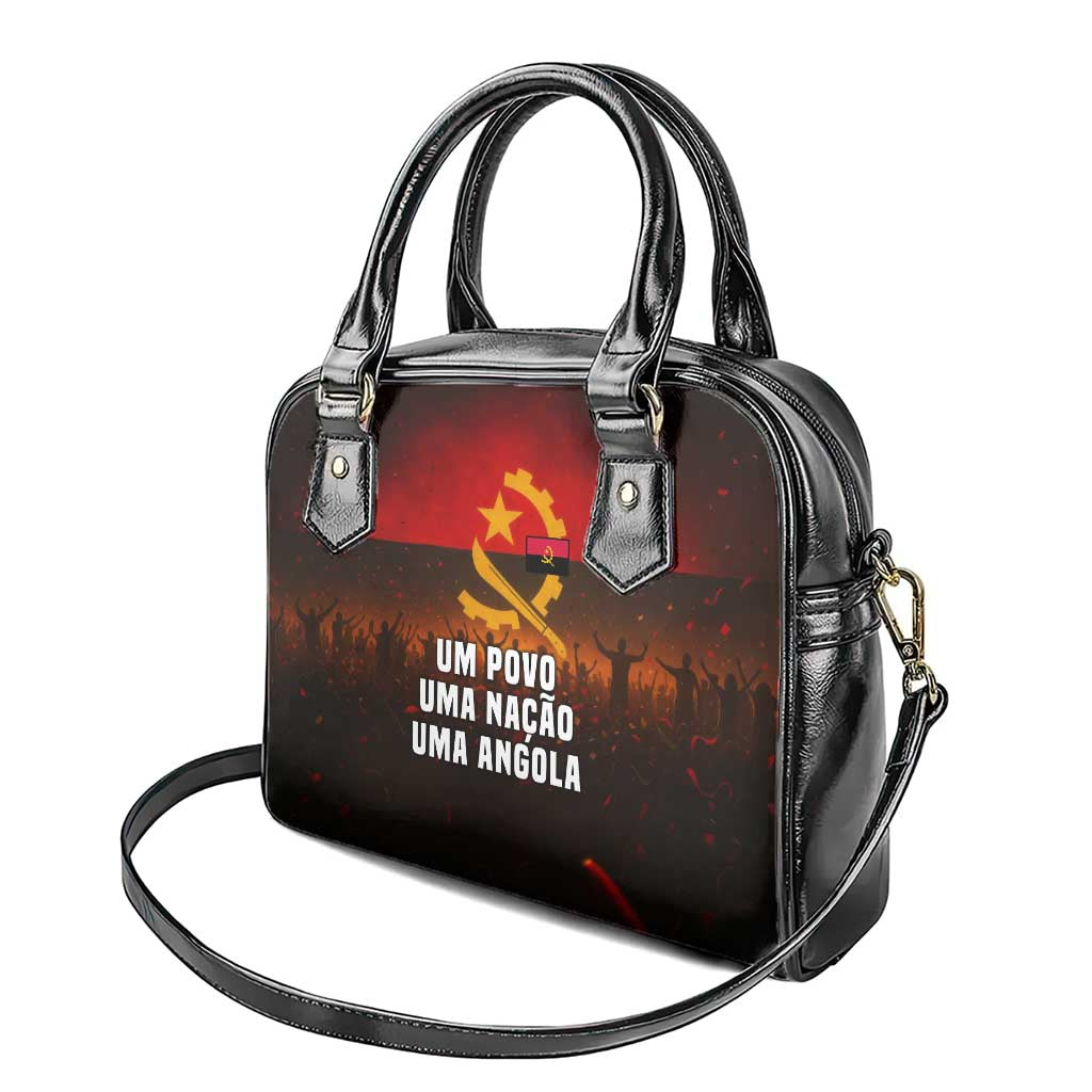 Angola Shoulder Handbag Red Black Yellow Grunge - African Pride