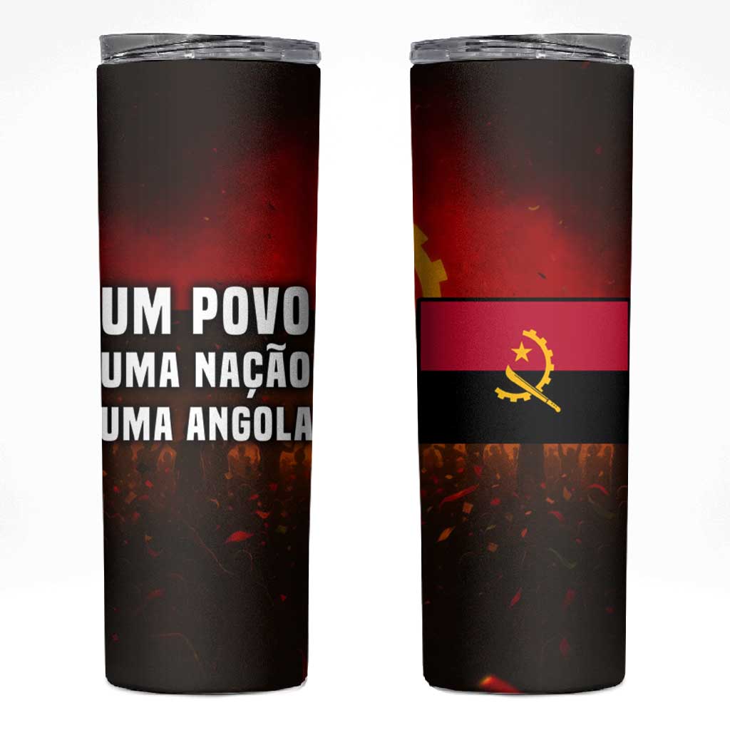 Angola Skinny Tumbler Red Black Yellow Grunge - African Pride