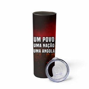 Angola Skinny Tumbler Red Black Yellow Grunge - African Pride