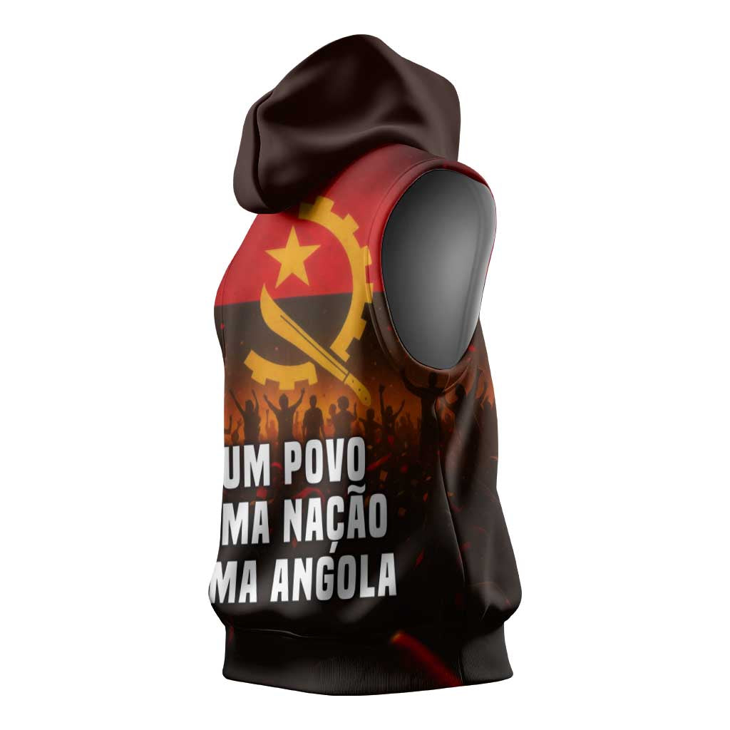 Angola Sleeveless Hoodie Red Black Yellow Grunge - African Pride