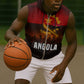 Angola Sleeveless Zip Hoodie Red Black Yellow Grunge - African Pride